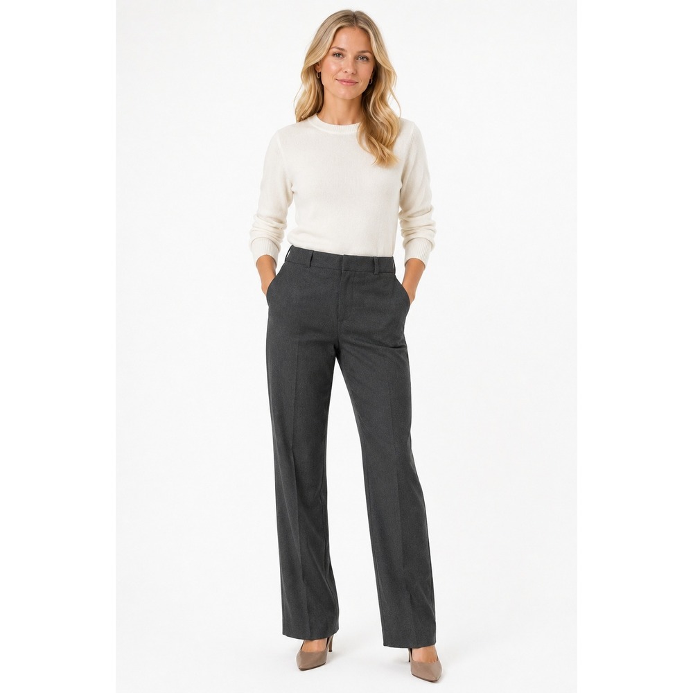 Barry Bricken Pants Womens Sz US 10 Dark Gray Wool Classic Trouser Flat Front
